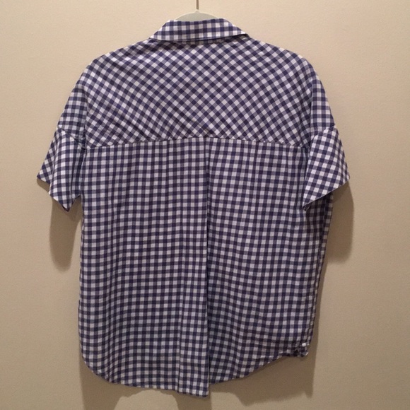 Madewell Blue&White Checkered SS Button Down XXS - Picture 4 of 4